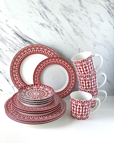 Caskata Casablanca Crimson 16-Piece Place Setting Set