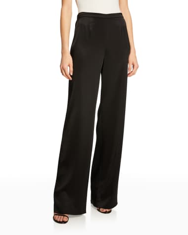 St. John Kate Satin Wide-Leg Pants
