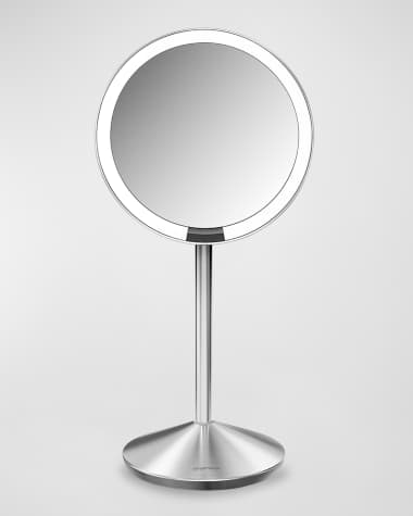 simplehuman 5" Sensor Mirror with Travel Case, Brushed Steel