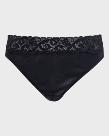 Hanro Moments High-Cut Lace-Trim Briefs