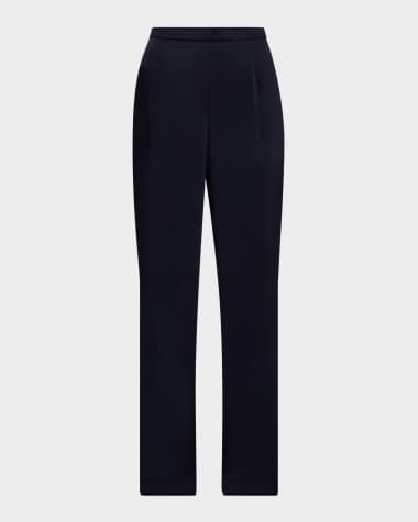 St. John Kate Satin Wide-Leg Pants