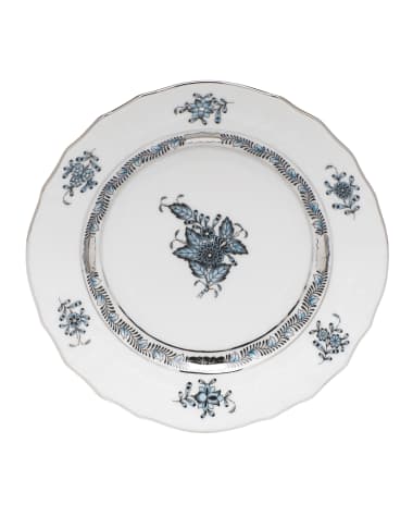 Herend Chinese Bouquet Turquoise & Platinum Bread & Butter Plate