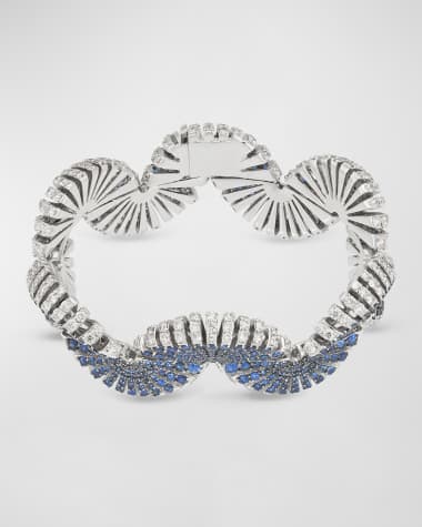 Miseno Ventaglio 18K White Gold Blue Sapphire & Diamond Fan Bracelet