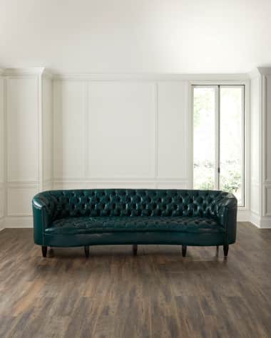 Old Hickory Tannery Lakeland Leather Tufted Sofa, 122"