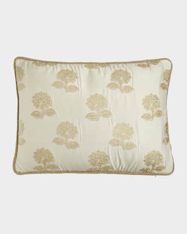Austin Horn Collection Antoinette King Sham with Chenille Flowers & Cord Trim