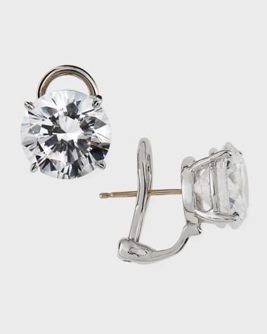 Fantasia by DeSerio CZ Round Stud Earrings, 10.00 TCW