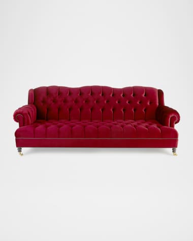 Haute House Mr. Smith Cranberry Tufted Sofa 94.5'