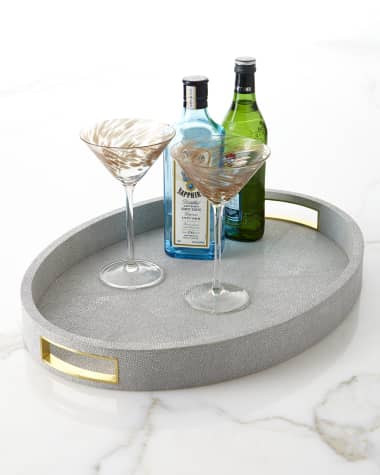 AERIN Modern Faux Shagreen Cocktail Tray