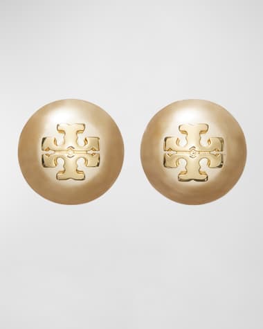 Tory Burch Pearly Logo Stud Earrings