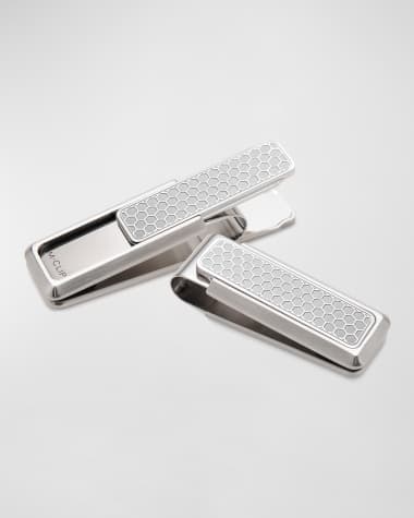 M Clip Honeycomb Etched Stainless Steel Money Clip
