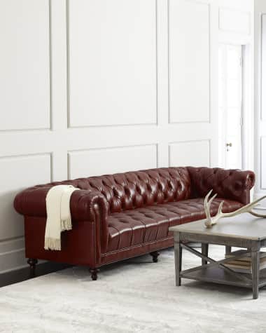 Massoud Davidson 119" Tufted Seat Chesterfield Sofa