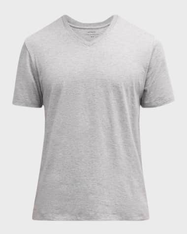 Vince Short-Sleeve V-Neck Jersey T-Shirt, Gray