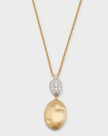 Marco Bicego Siviglia 18K Gold & Pave Diamond Hand-Engraved Pendant Necklace