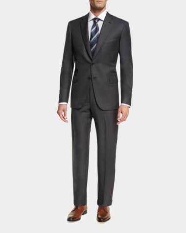 Brioni Essential Virgin Wool Two-Piece Suit, Gray