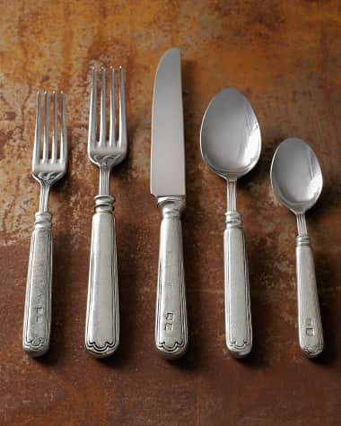 Neiman Marcus 20-Piece Filet Pewter Flatware Service