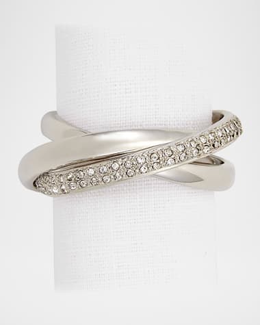 L'Objet Platinum Plate & Crystal Napkin Rings Jewels, Set of 4