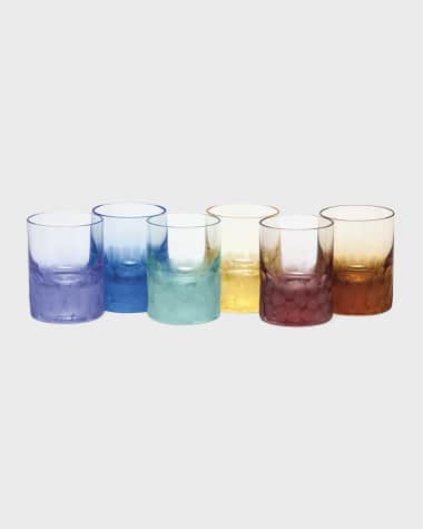Moser Set of Six Pebbled Crystal Shot Glasses