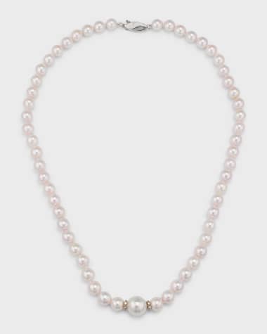 Belpearl Aura 18K White Gold Pearl & Diamond Necklace