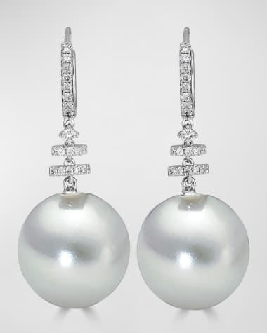 Belpearl Avenue 18K White Gold South Sea Pearl & Diamond Drop Earrings
