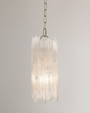 John-Richard Collection Natural Selenite-Shaded 1-Light Pendant