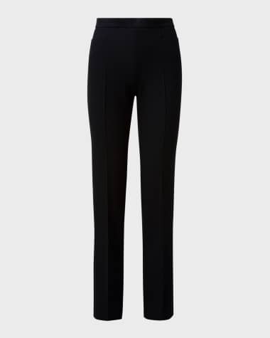 Akris punto Francoise Slim-Straight Pants, Black
