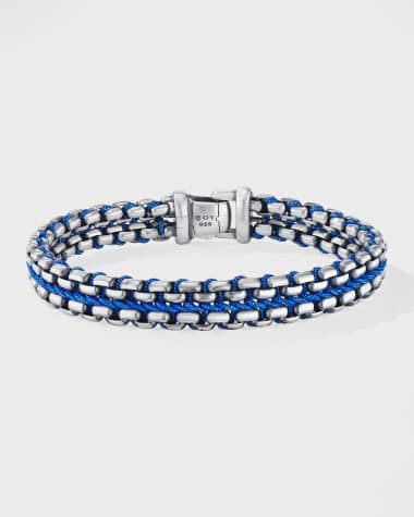 David Yurman Men's Woven Box Chain Bracelet in Silver, 12mm