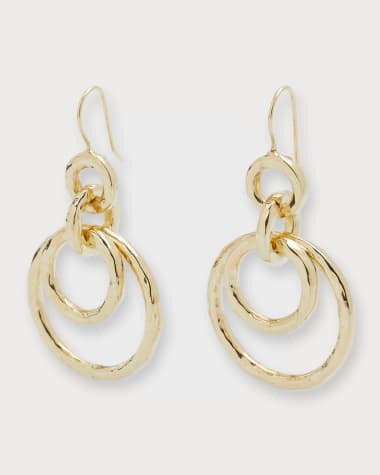Ippolita Puffy Hammered Jet Set Earrings in 18K Gold