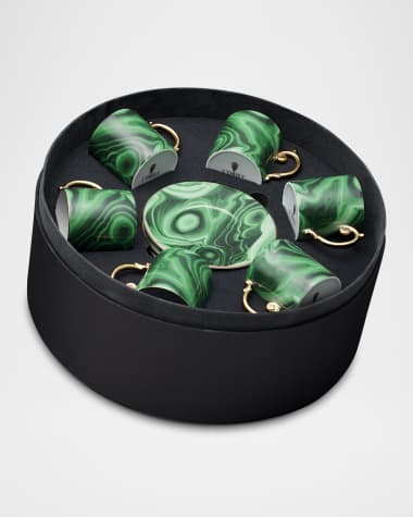 L'Objet Malachite Espresso Cup and Saucer, 4 oz.
