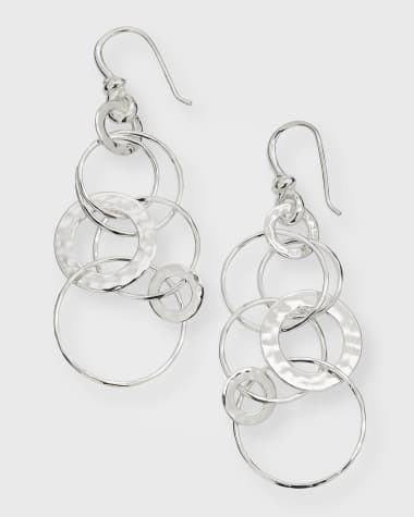 Ippolita Medium Hammered Jet Set Drop Earrings in Sterling Silver