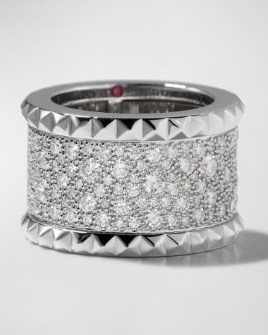 Roberto Coin ROCK & DIAMONDS 18K White Gold Ring, Size 6.5