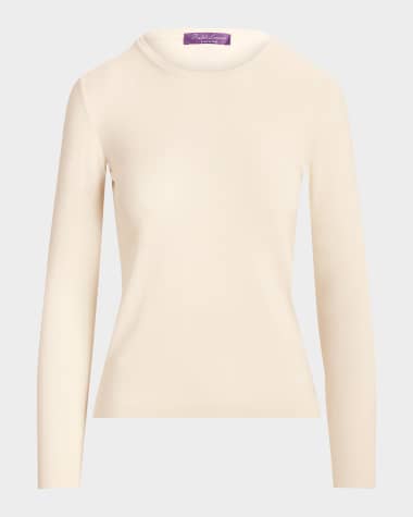 Ralph Lauren Collection Crewneck Long-Sleeve Cashmere Sweater