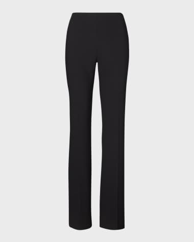 Ralph Lauren Collection Alandra Side-Zip Stretch-Wool Pants, Black