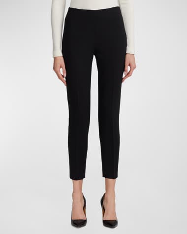 Ralph Lauren Collection Annie Cropped Wool Crepe Pants, Black