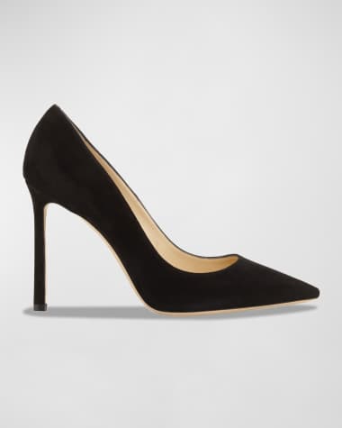 Black Suede Pointy Toe Pumps, Romy 100, Pre Fall 16