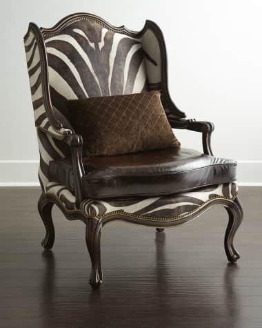 Massoud Zena Hairhide & Leather Wing Chair