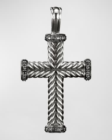 David Yurman Men's Chevron Cross Pendant in Silver, 33.5mm