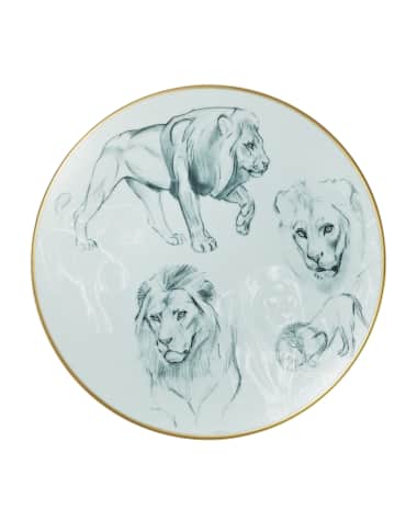 Hermes Carnets d'Equateur Lions Salad Plate