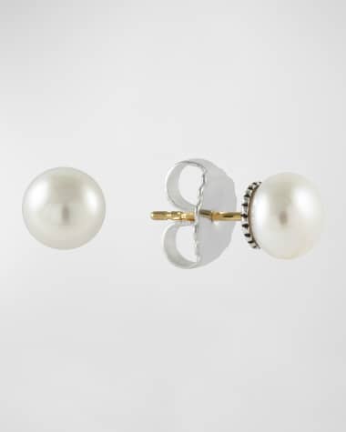 LAGOS Luna Sterling Silver Pearl 8mm Stud Earrings