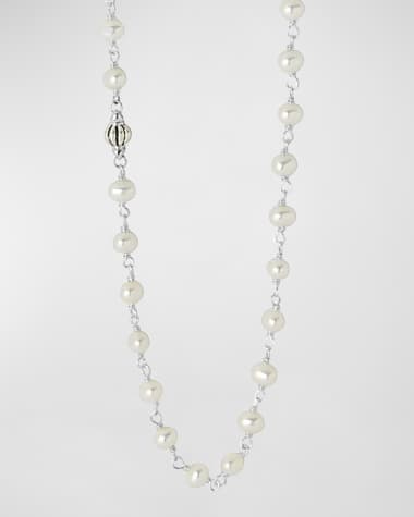 LAGOS Luna Pearl Necklace with Sterling Silver, 36"