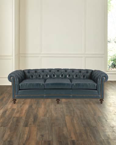 Massoud Davidson 94" Three-Cushion Chesterfield Sofa