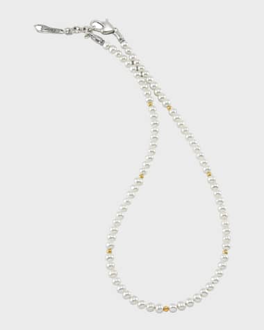 LAGOS Kinder Pearl Necklace with 18k Gold Cavier Beaded Accents