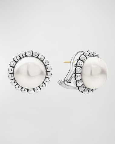 LAGOS Fluted Pearl Stud Earrings, 12mm