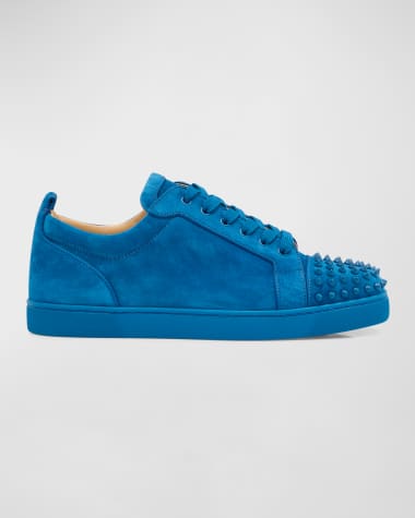 Fun Louis Junior suede sneakers in blue - Christian Louboutin