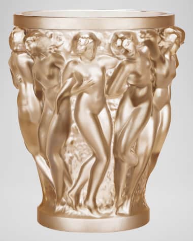 Lalique Bacchantes Gold Luster Vase