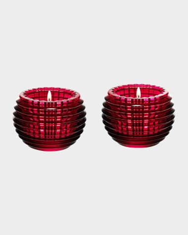 Baccarat Red Eye Votive Candle Jars, Set of 2
