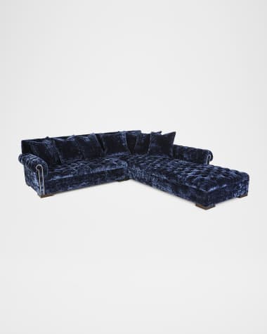 Haute House Divine Crushed Velvet Right Chaise Sectional 114"