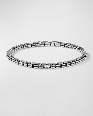 David Yurman Men's Double Box Chain Bracelet in Silver, 4mm, Size M