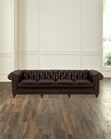Massoud Davidson 119" Four-Cushion Chesterfield Sofa
