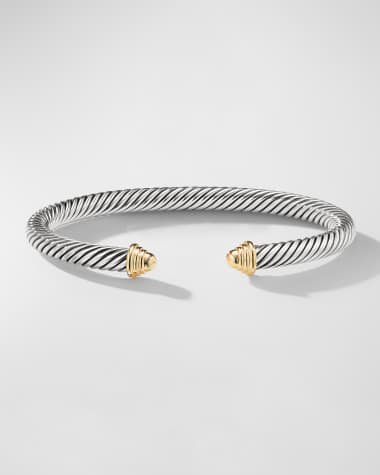 David Yurman Cable Bracelet in Silver with 14K Gold, 5mm