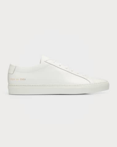 Common Projects Men's Achilles Leather Low-Top Sneakers, White